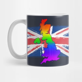Gay UK - Rainbow Pride Union Jack Blue Mug